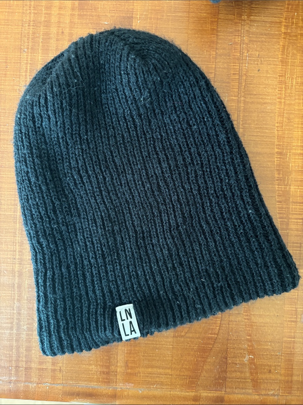 Black Ribbed Knit Beanie